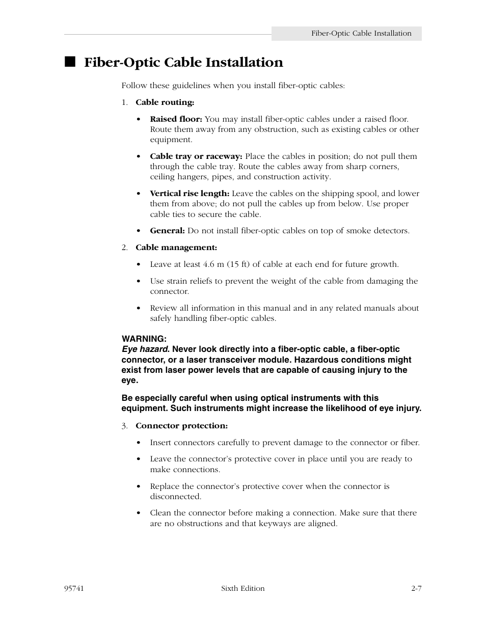 Fiber-optic cable installation | StorageTek 9840 User Manual | Page 49 / 250