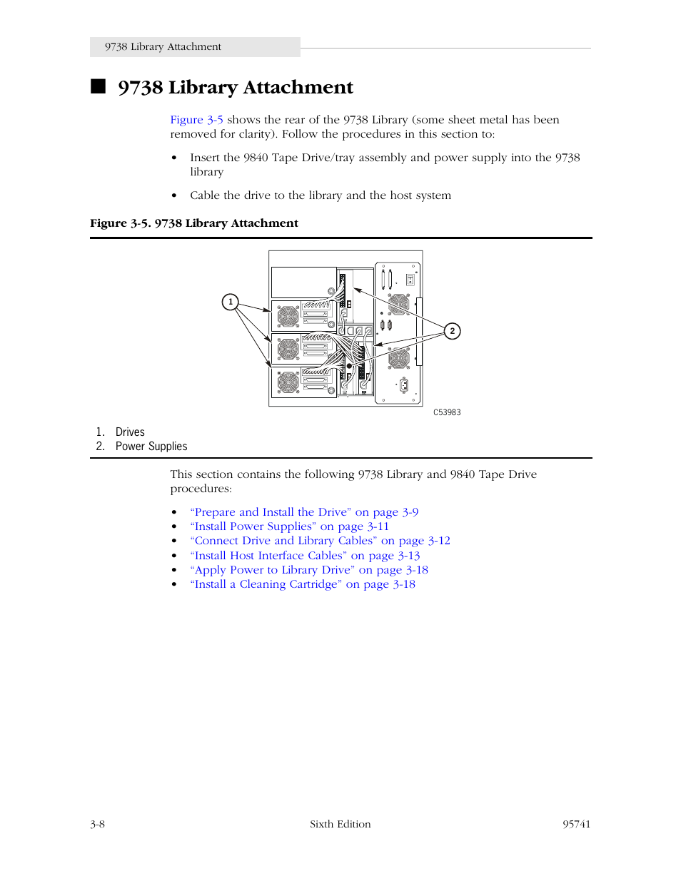 9738 library attachment, 9738 library attachment -8, Figure 3-5. 9738 library attachment -8 | StorageTek 9840 User Manual | Page 58 / 250