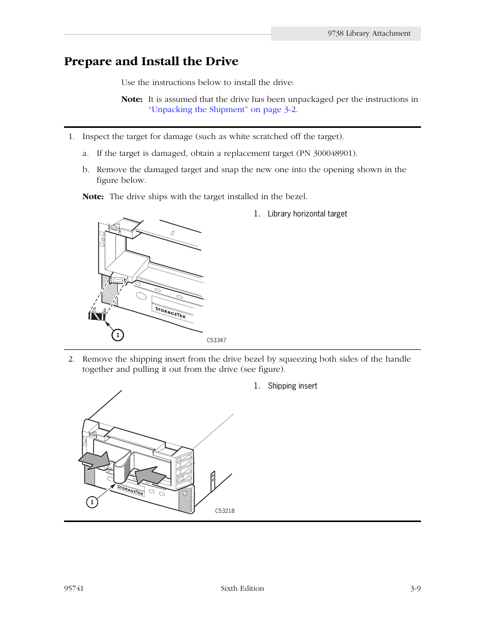 Prepare and install the drive, Prepare and install the drive -9 | StorageTek 9840 User Manual | Page 59 / 250