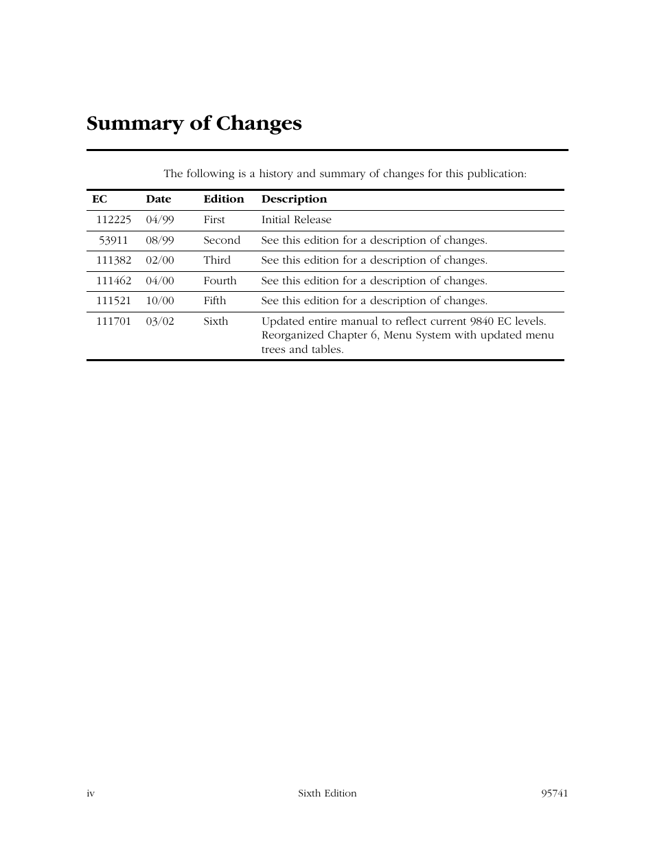 Summary of changes | StorageTek 9840 User Manual | Page 6 / 250