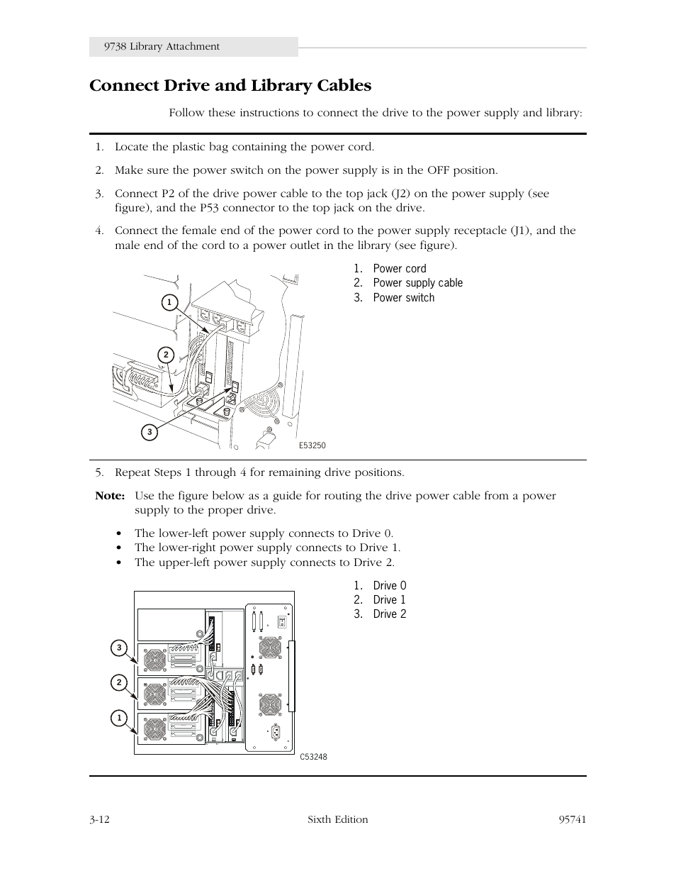 Connect drive and library cables, Connect drive and library cables -12 | StorageTek 9840 User Manual | Page 62 / 250