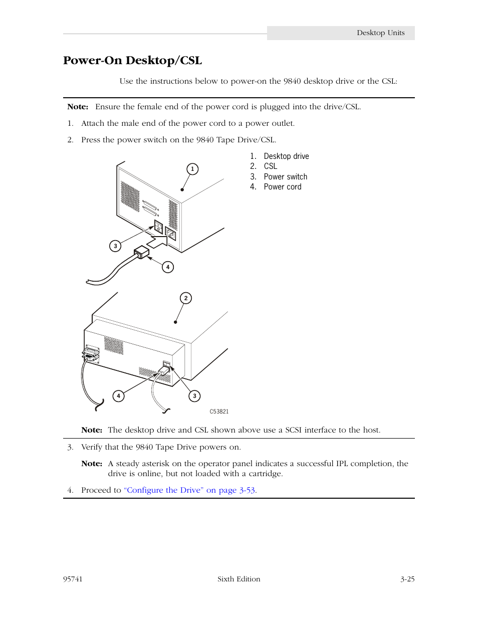Power-on desktop/csl, Power-on desktop/csl -25 | StorageTek 9840 User Manual | Page 75 / 250