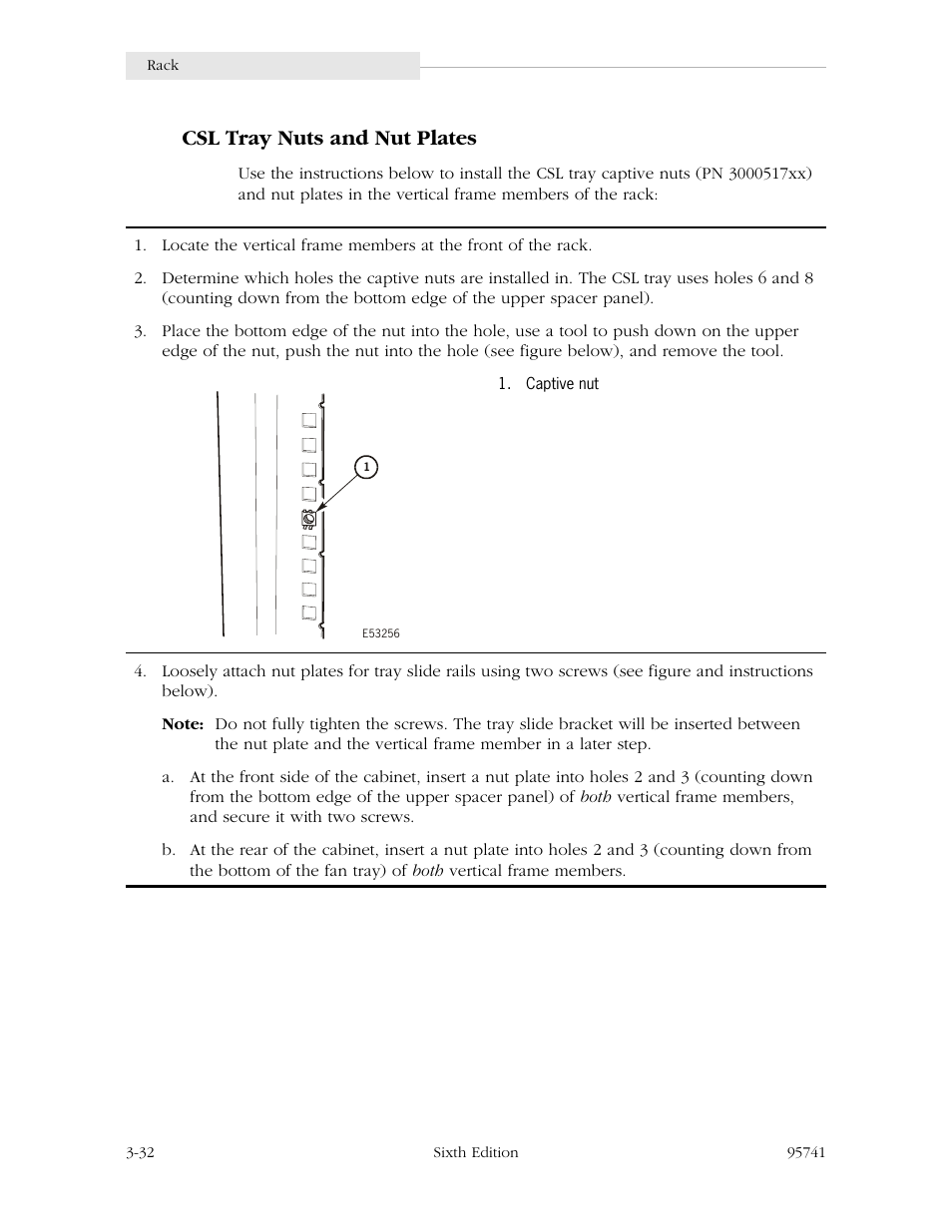 Csl tray nuts and nut plates, Csl tray nuts and nut plates -32 | StorageTek 9840 User Manual | Page 82 / 250