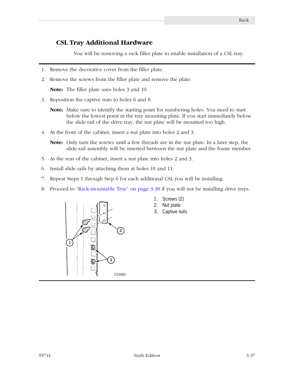 Csl tray additional hardware, Csl tray additional hardware -37 | StorageTek 9840 User Manual | Page 87 / 250