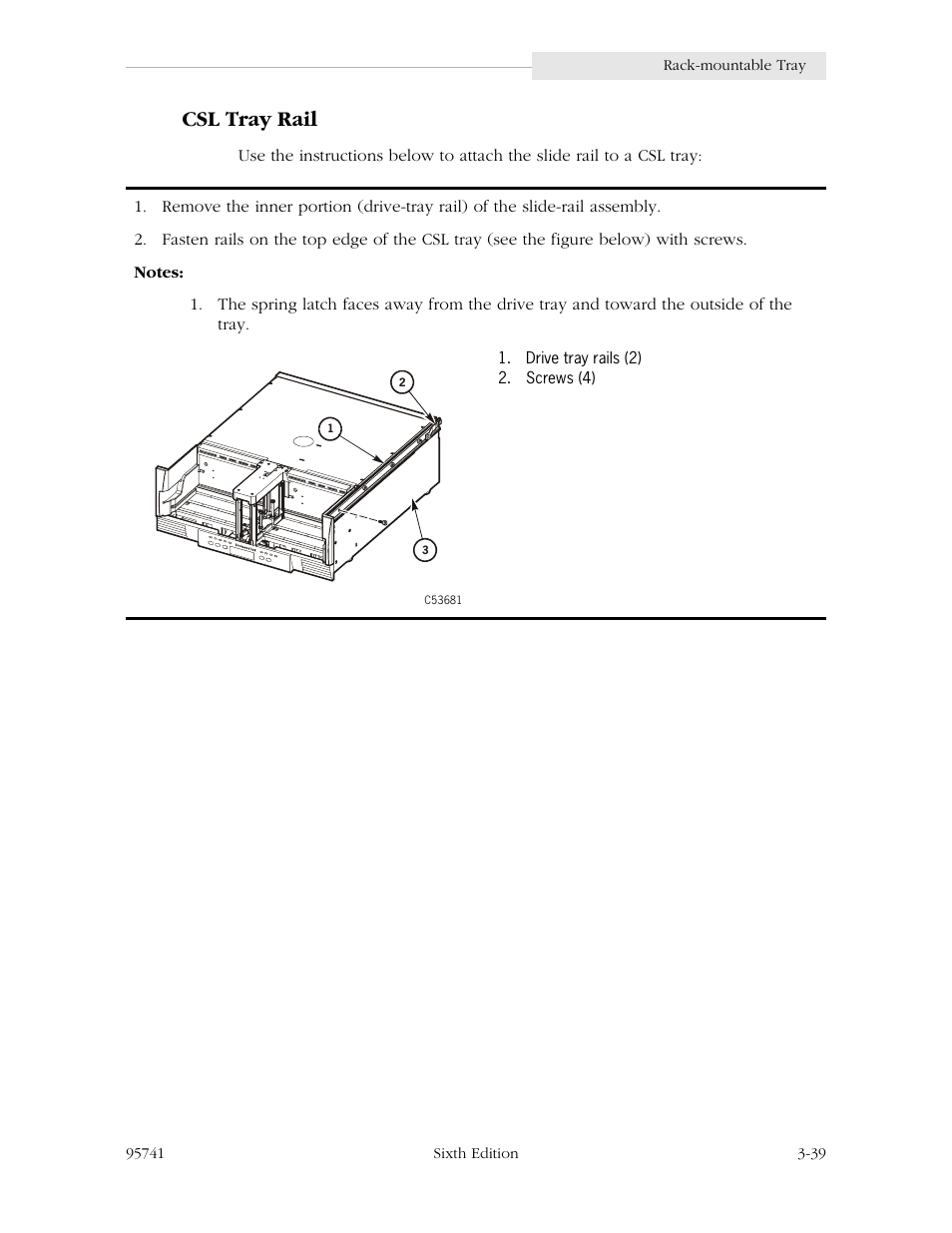 Csl tray rail, Csl tray rail -39, Begin on | StorageTek 9840 User Manual | Page 89 / 250