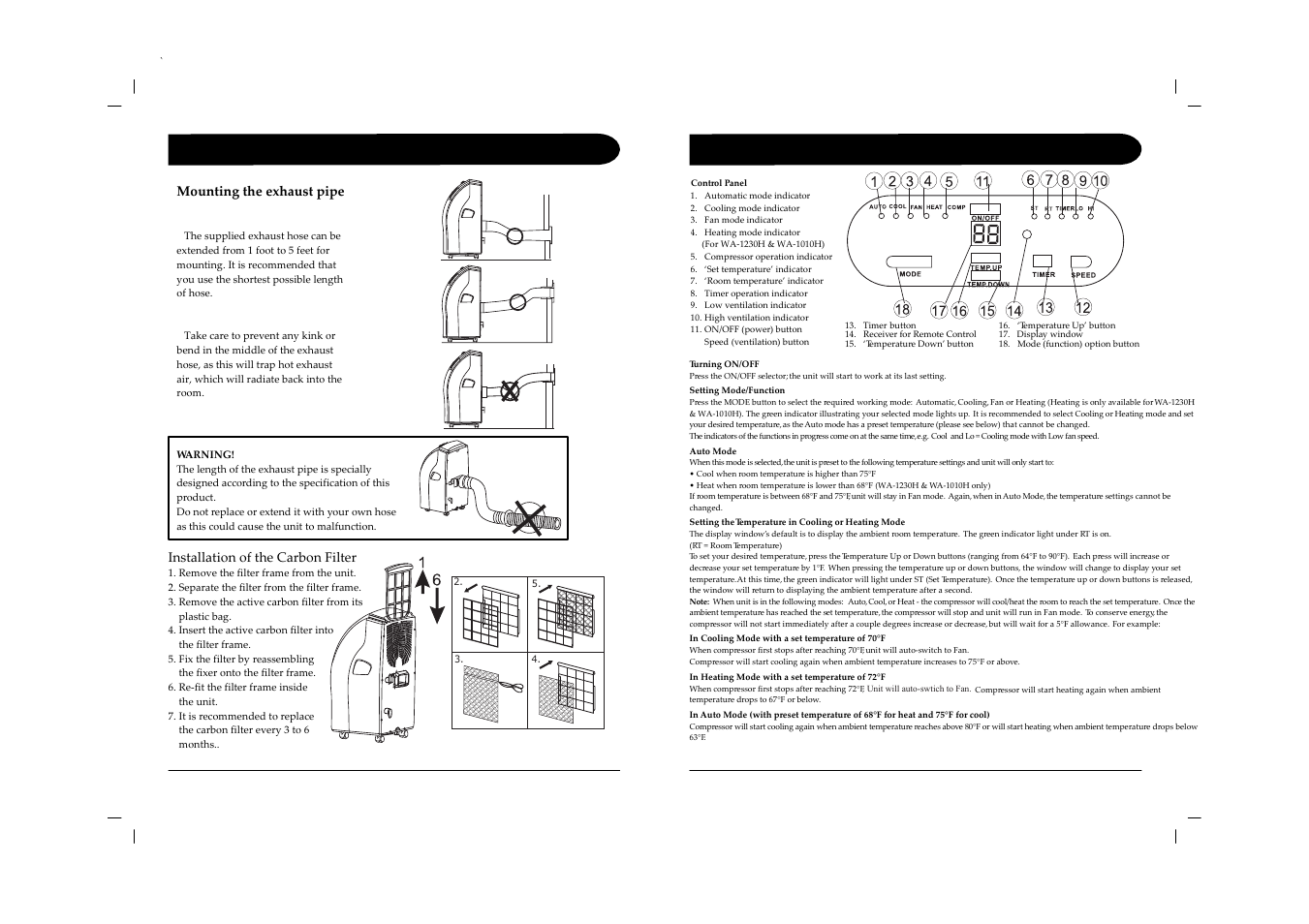 Installation operation - electronic control models | Sunpentown Intl WA-1230E User Manual | Page 5 / 9