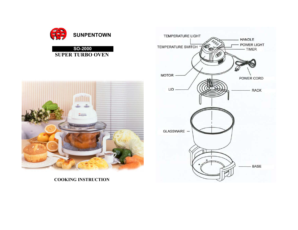 Sunpentown Intl SUPER TURBO OVEN SO-2000 User Manual | 13 pages