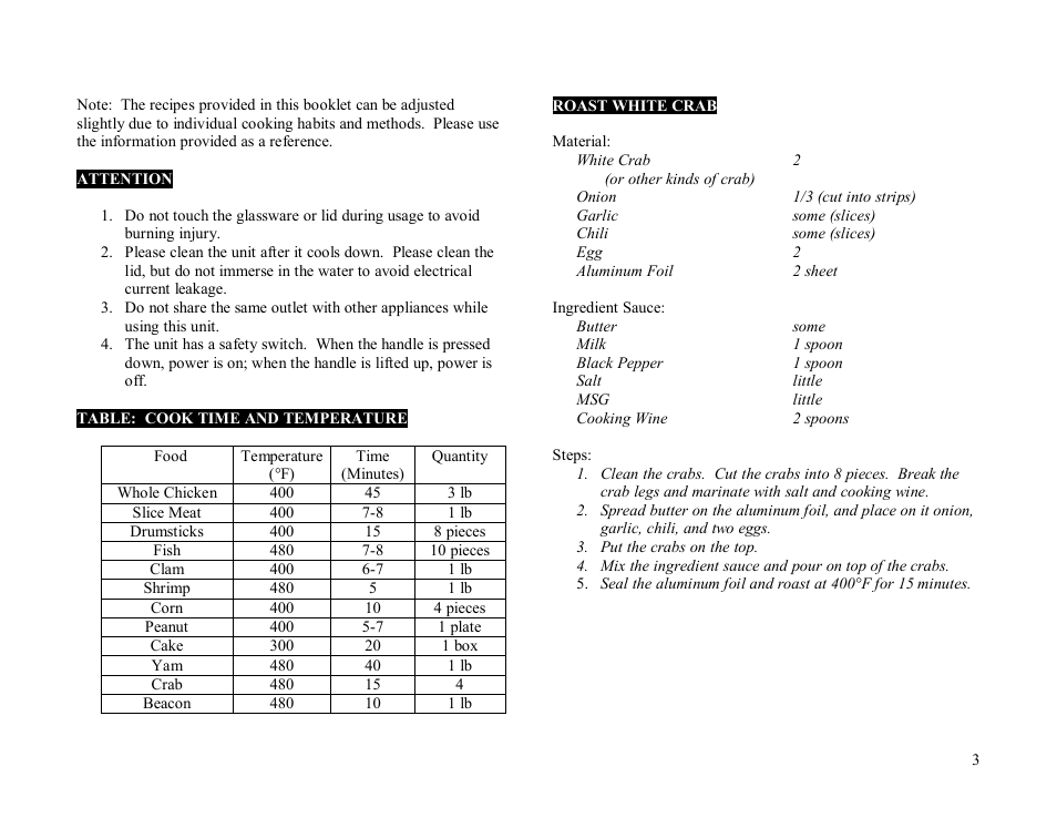 Sunpentown Intl SUPER TURBO OVEN SO-2000 User Manual | Page 3 / 13