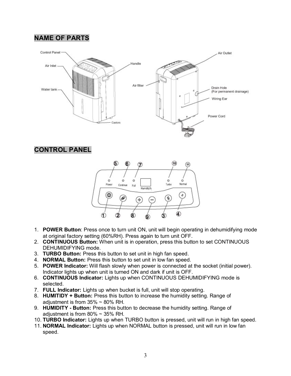 Sunpentown Intl DEHUMIDIFIER SD 30E User Manual | Page 4 / 10