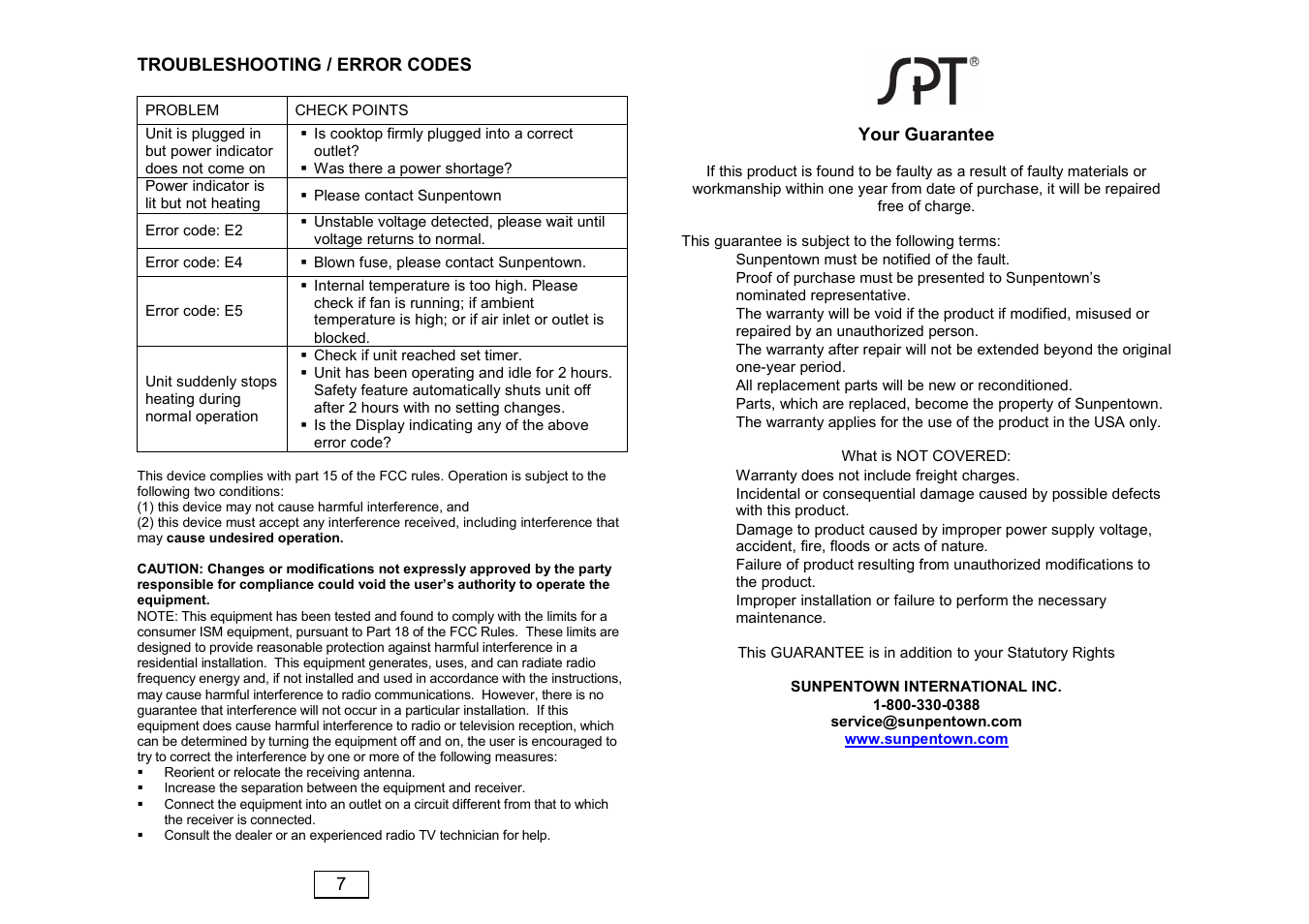 Sunpentown Intl MICRO-COMPUTER RR-9215 User Manual | Page 5 / 5