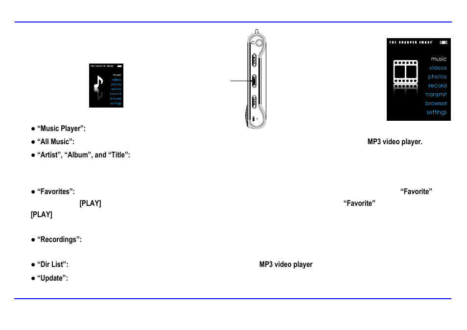 Smp517-4 [final all new] 13, Using the music player | Southern Telecom THE SHARPER IMAGE SMP517-4 User Manual | Page 12 / 31