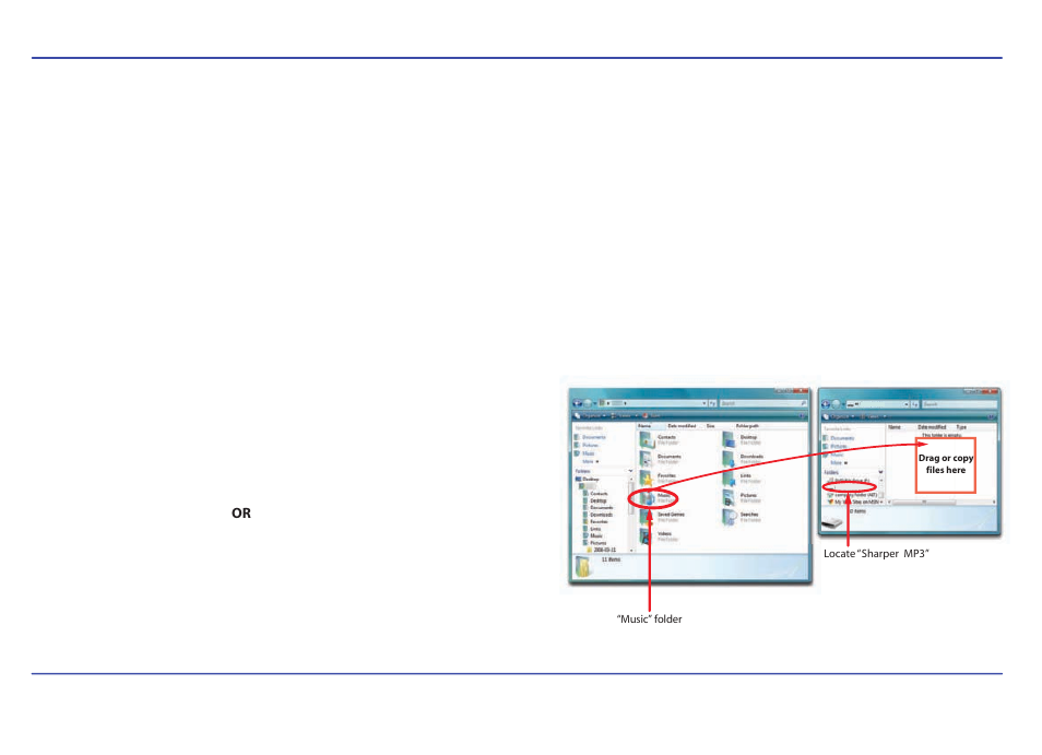 Connecting the player to a computer, Downloading files to the player | Southern Telecom SMP558-8 User Manual | Page 11 / 35