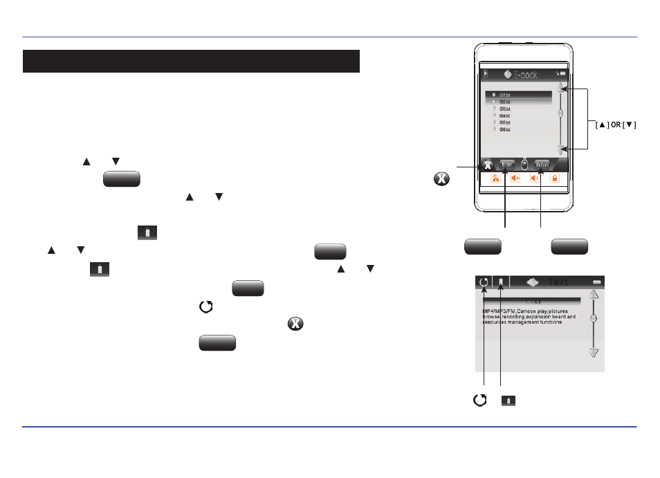 E-book, Viewing txt files | Southern Telecom SMP558-8 User Manual | Page 23 / 35