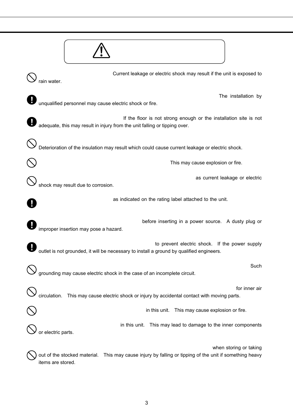 Warning, Precautions for safe operation | Sanyo MBR-1404GR User Manual | Page 4 / 26