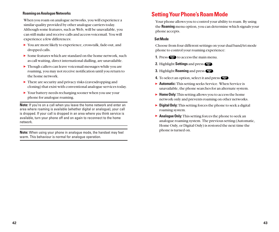 Setting your phone’s roam mode | Sanyo Scp 8100 User Manual | Page 26 / 71