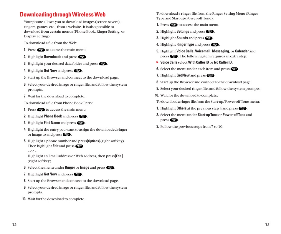 Downloading through wireless web | Sanyo Scp 8100 User Manual | Page 41 / 71