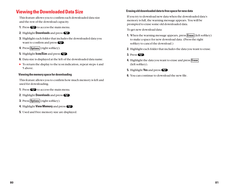 Viewing the downloaded data size | Sanyo Scp 8100 User Manual | Page 45 / 71