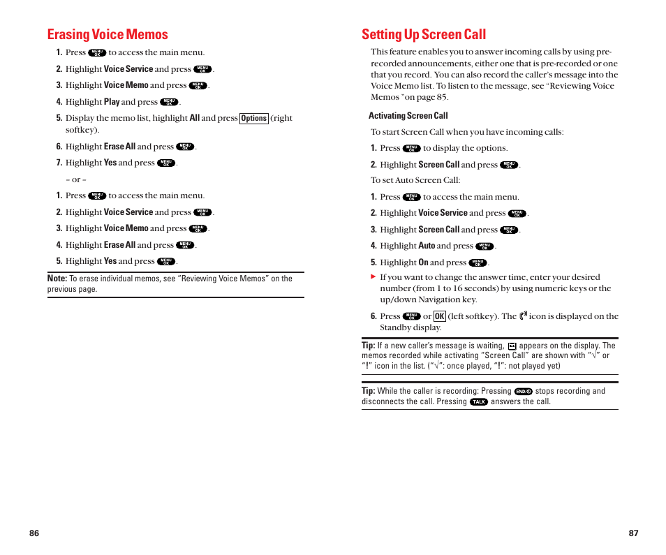 Setting up screen call | Sanyo Scp 8100 User Manual | Page 48 / 71