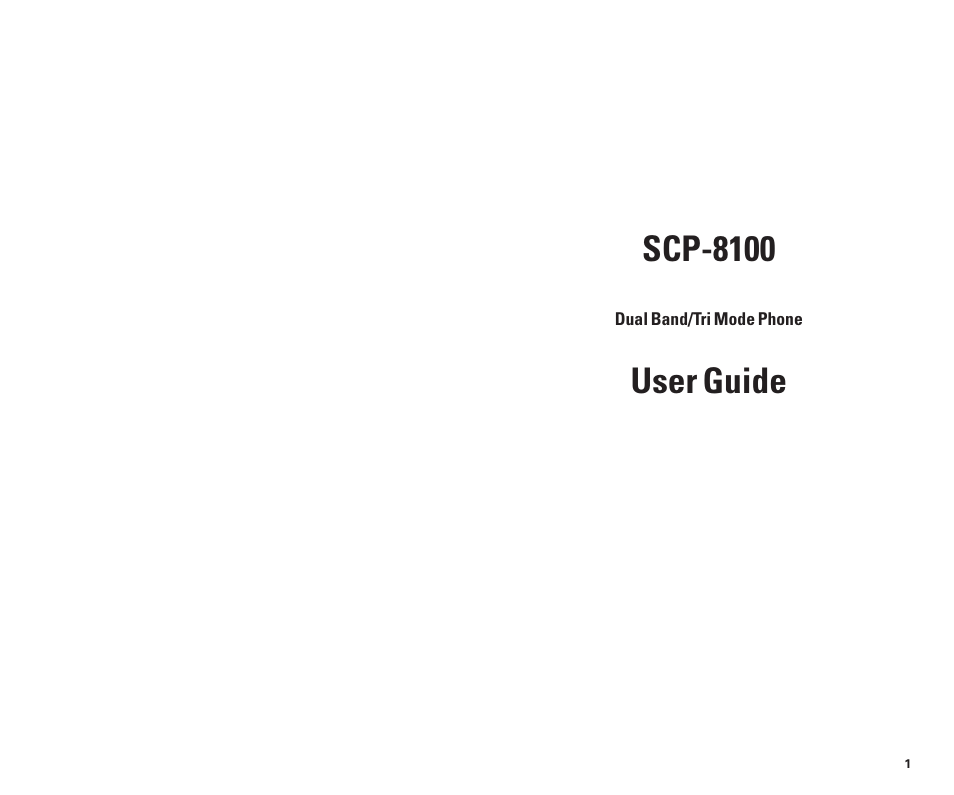 Scp-8100, User guide | Sanyo Scp 8100 User Manual | Page 5 / 71