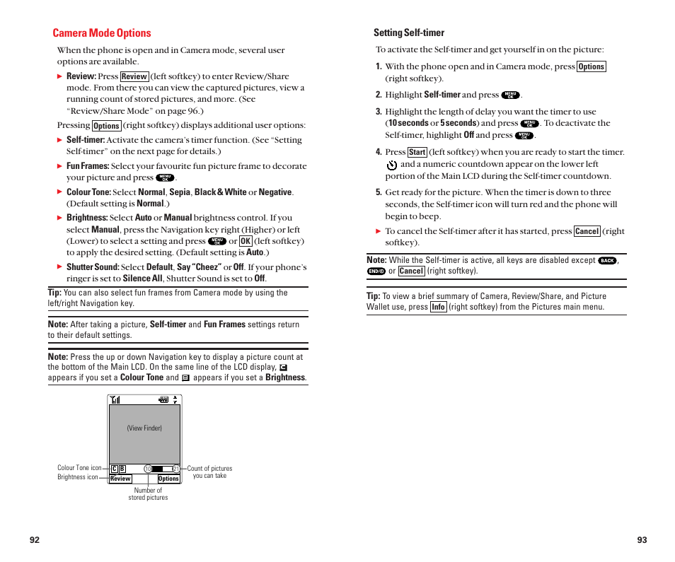 Camera mode options | Sanyo Scp 8100 User Manual | Page 51 / 71