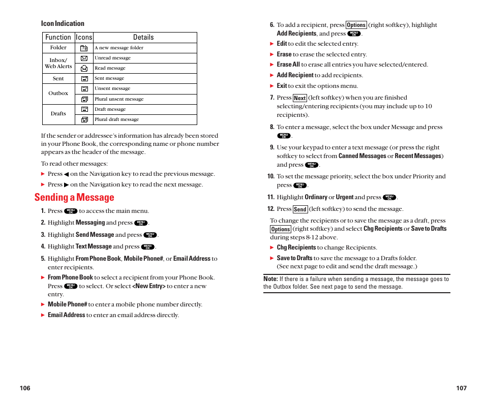 Sending a message | Sanyo Scp 8100 User Manual | Page 58 / 71