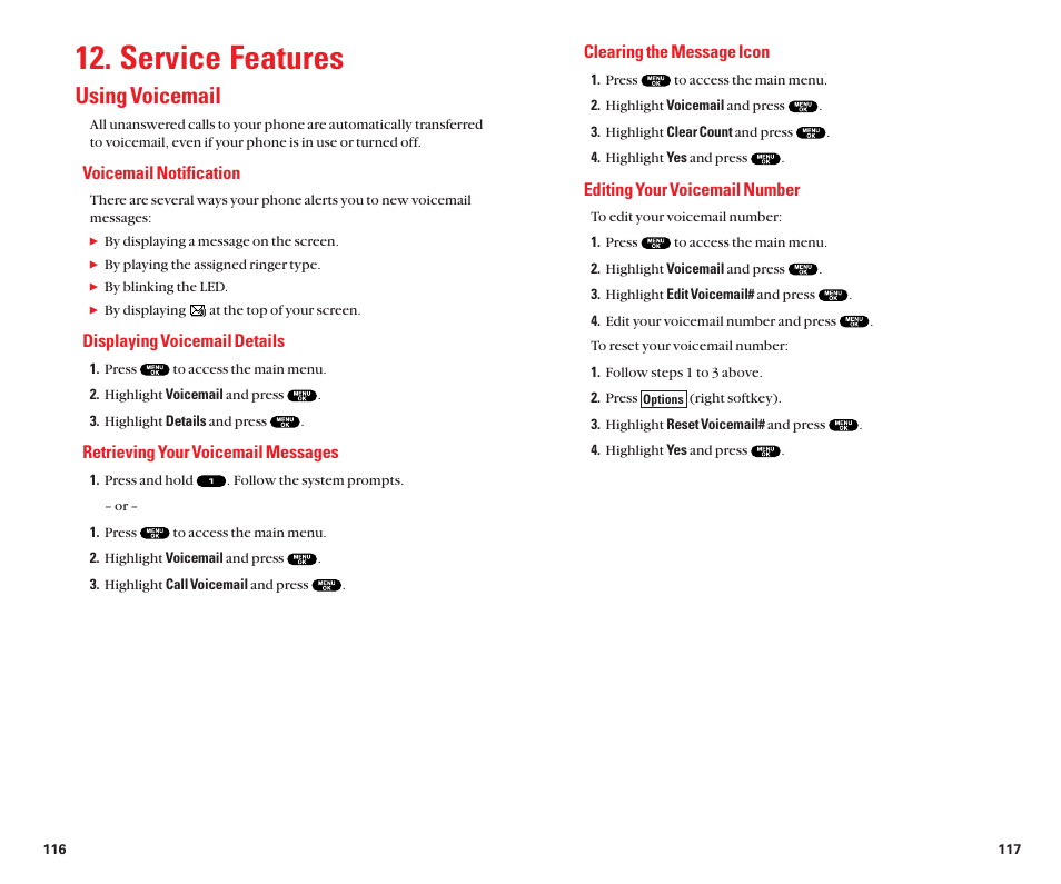 Service features, Using voicemail | Sanyo Scp 8100 User Manual | Page 63 / 71
