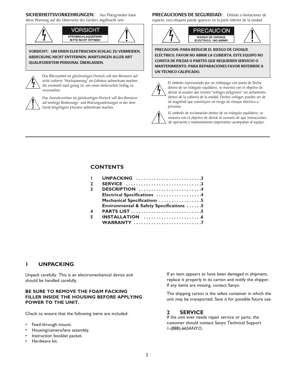 Sanyo Camera Lens User Manual | Page 3 / 8