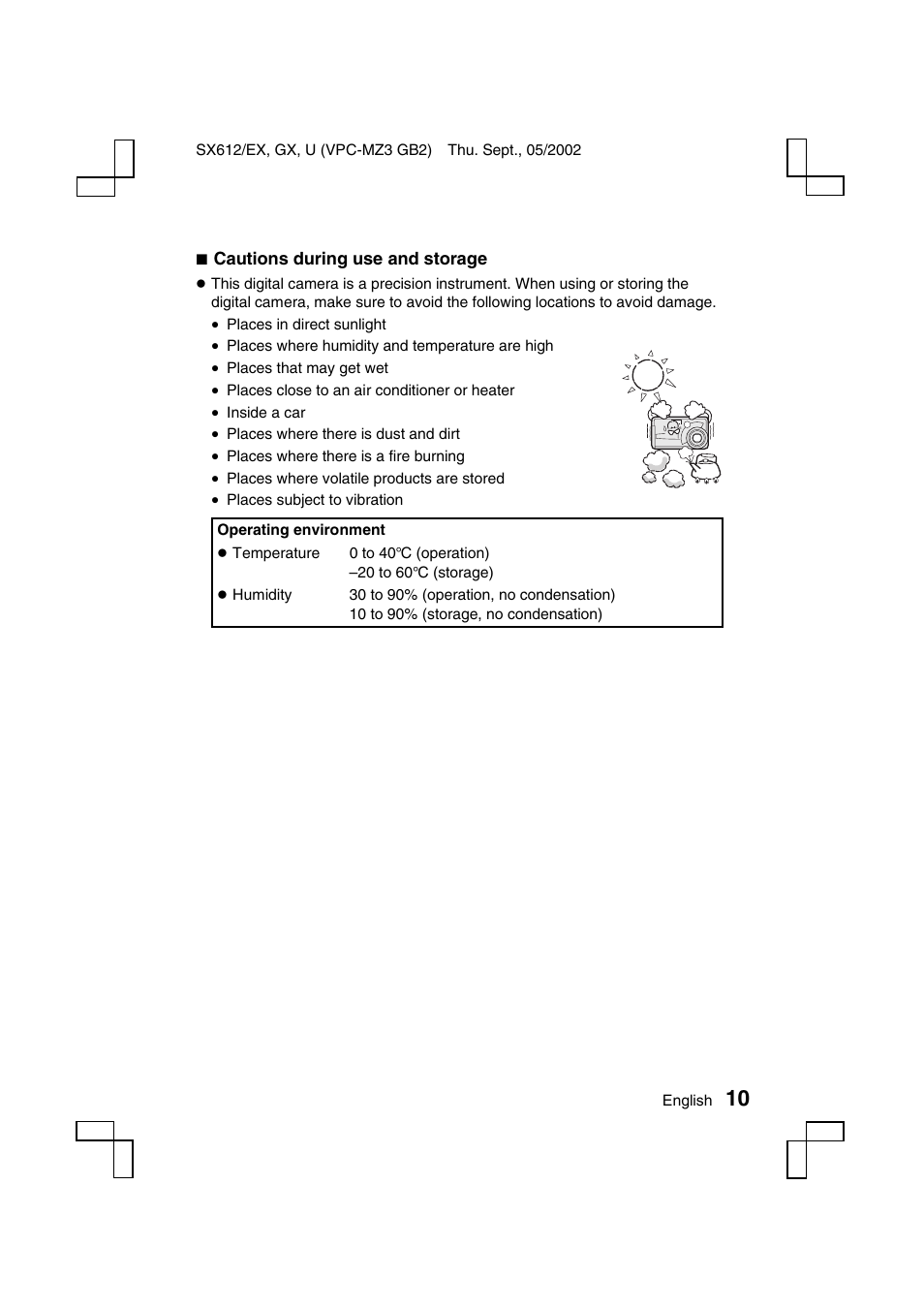 Bcautions during use and storage | Sanyo VPC-MZ3 User Manual | Page 13 / 218