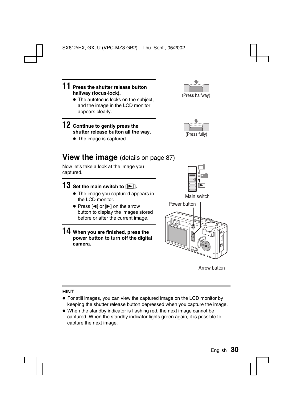 View the image | Sanyo VPC-MZ3 User Manual | Page 33 / 218