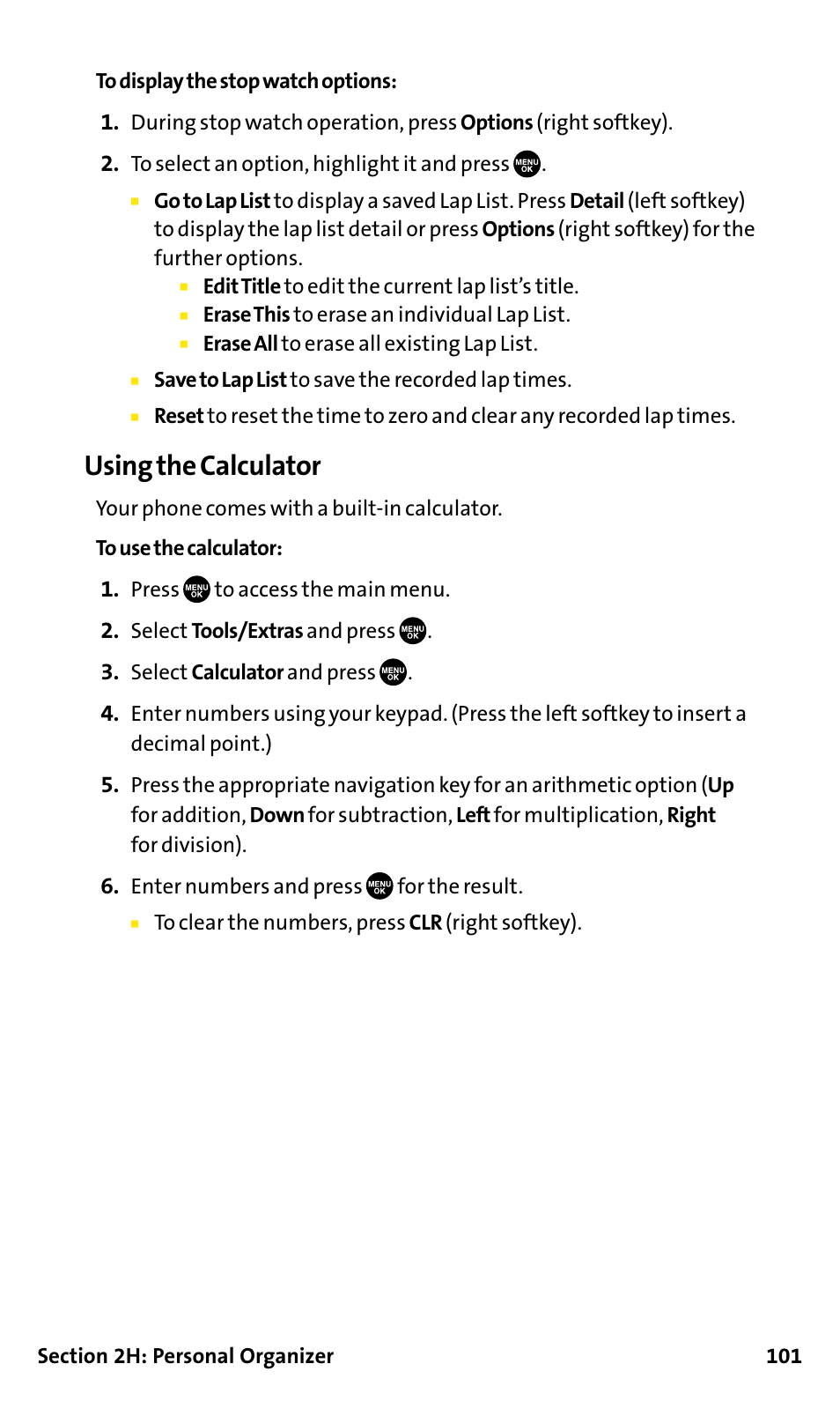 Using the calculator | Sanyo SCP-200 User Manual | Page 107 / 182