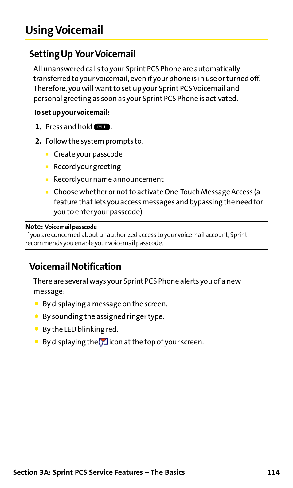 Using voicemail, Setting up your voicemail, Voicemail notification | Sanyo SCP-200 User Manual | Page 120 / 182