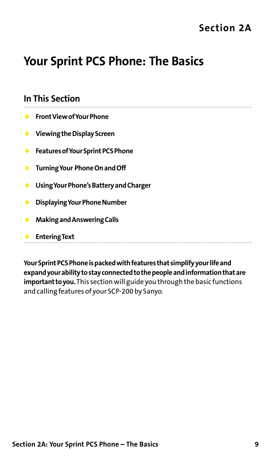 Your sprint pcs phone: the b, Your sprint pcs phone: the basics | Sanyo SCP-200 User Manual | Page 15 / 182