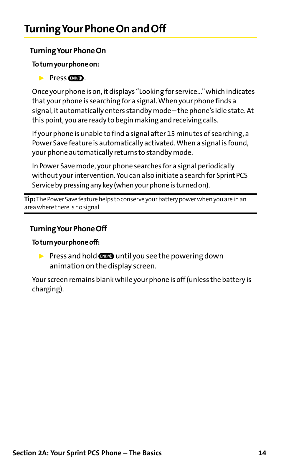 Turning your phone on and off | Sanyo SCP-200 User Manual | Page 20 / 182
