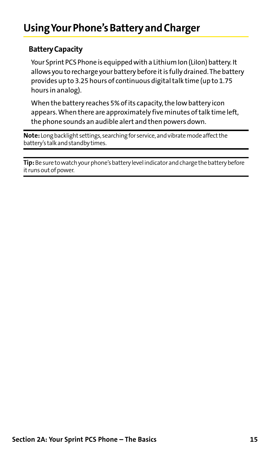 Using your phone’s battery a, Using your phone’s battery and charger | Sanyo SCP-200 User Manual | Page 21 / 182