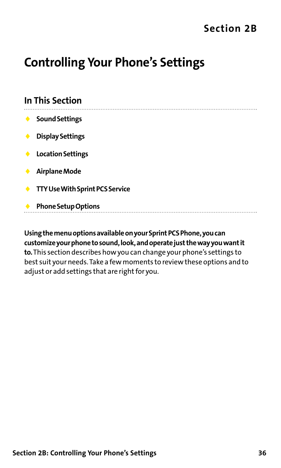 Controlling your phone’s set, Controlling your phone’s settings | Sanyo SCP-200 User Manual | Page 42 / 182