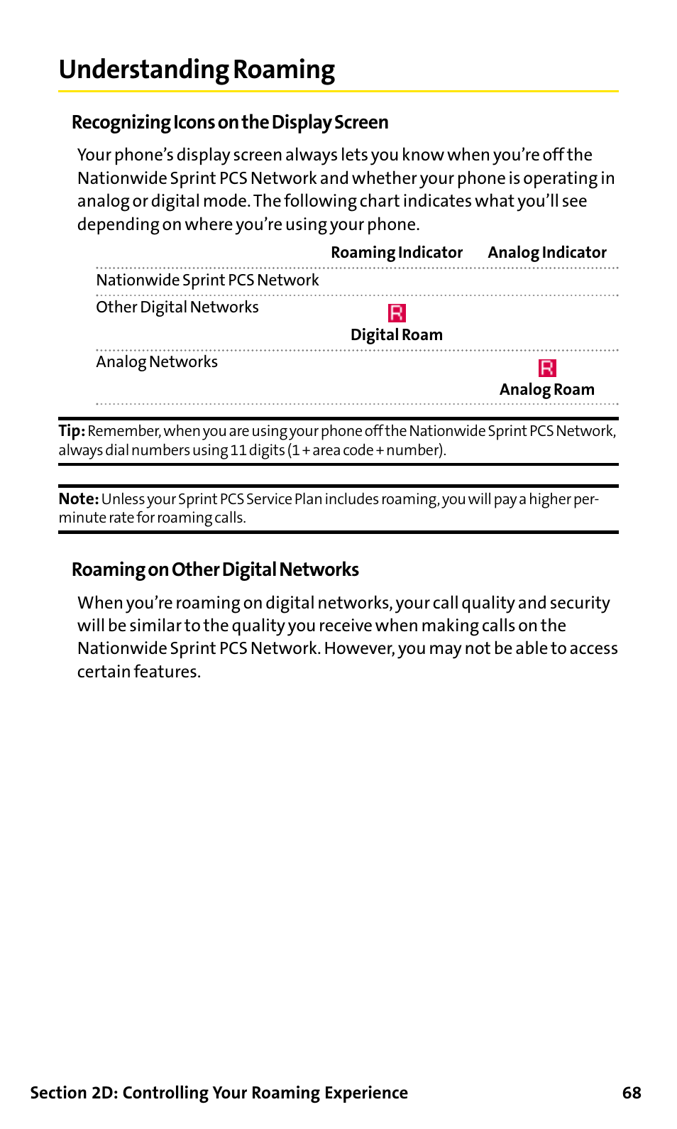 Understanding roaming | Sanyo SCP-200 User Manual | Page 74 / 182