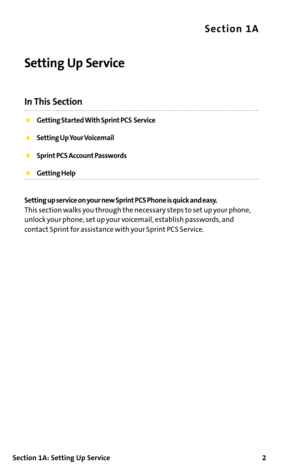 Setting up service | Sanyo SCP-200 User Manual | Page 8 / 182