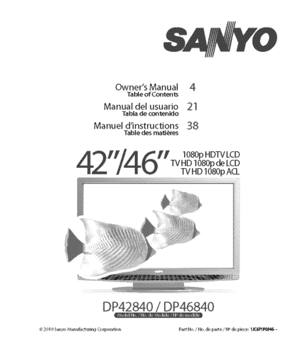 Sanyo DP42840 User Manual | 52 pages