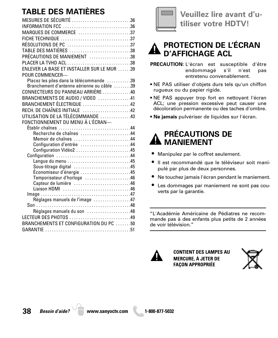 Sanyo DP42840 User Manual | Page 38 / 52