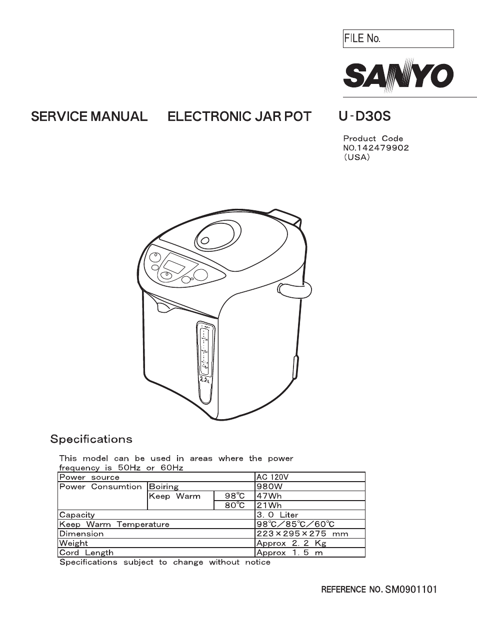 Sanyo U-D30S User Manual | 4 pages