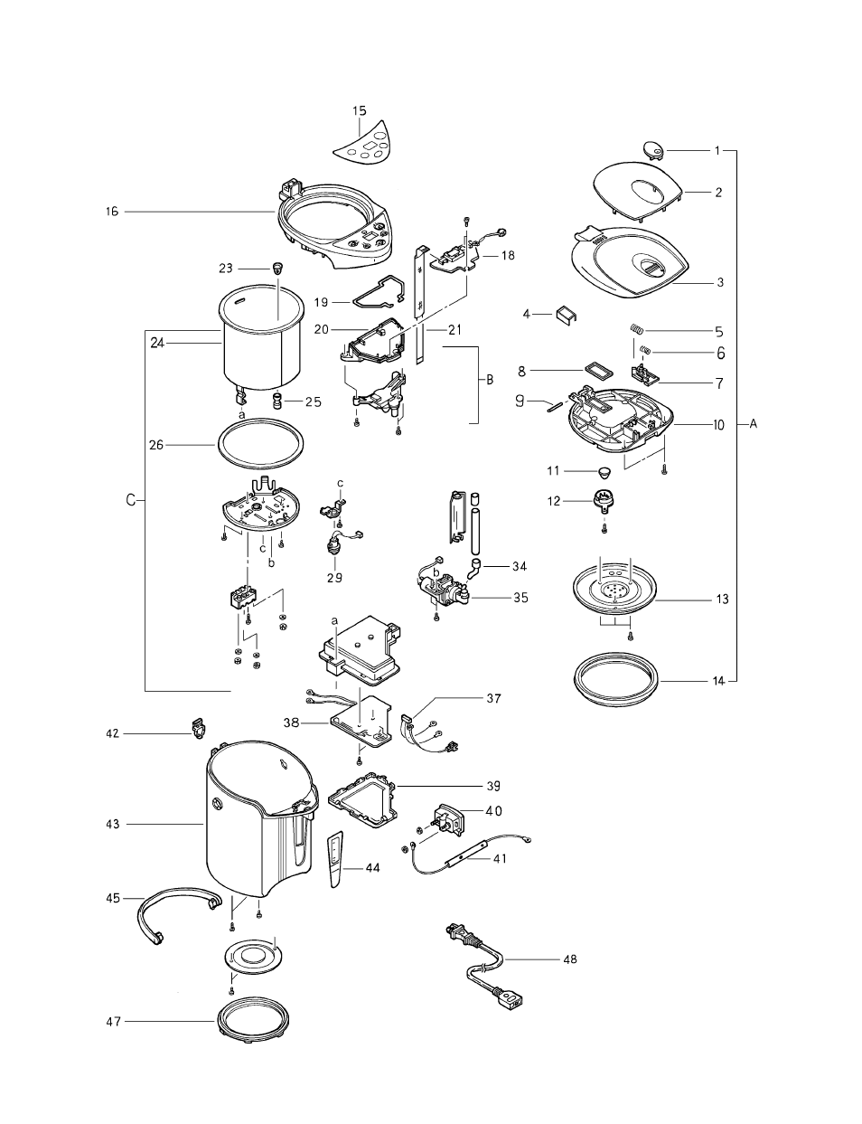 Exproded view | Sanyo U-D30S User Manual | Page 3 / 4