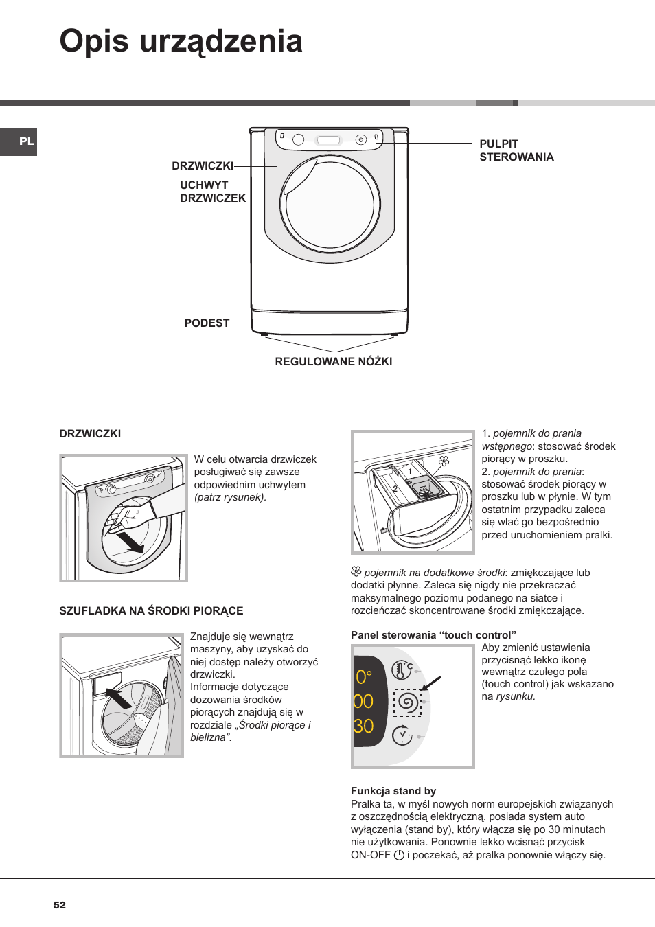 Opis urządzenia | Hotpoint Ariston AQ9D 492 X User Manual | Page 52 / 60
