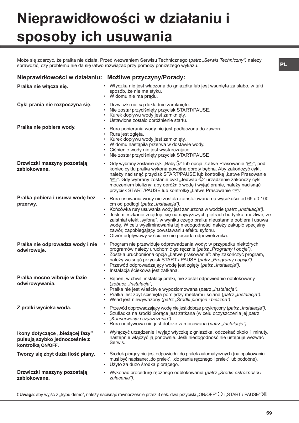 Hotpoint Ariston AQ9D 492 X User Manual | Page 59 / 60