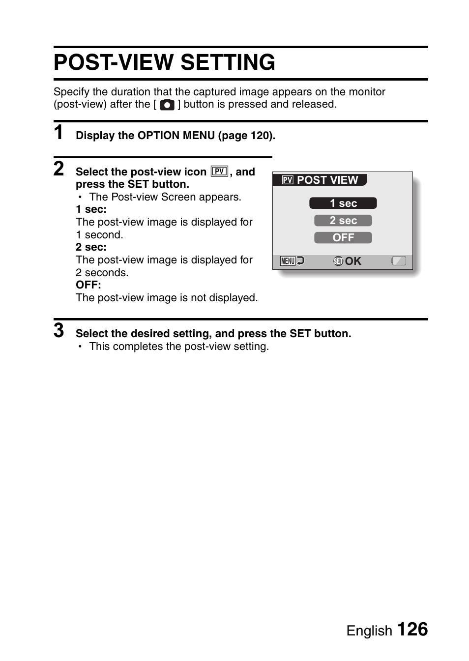 Post-view setting | Sanyo VPC-CG6EX User Manual | Page 140 / 202