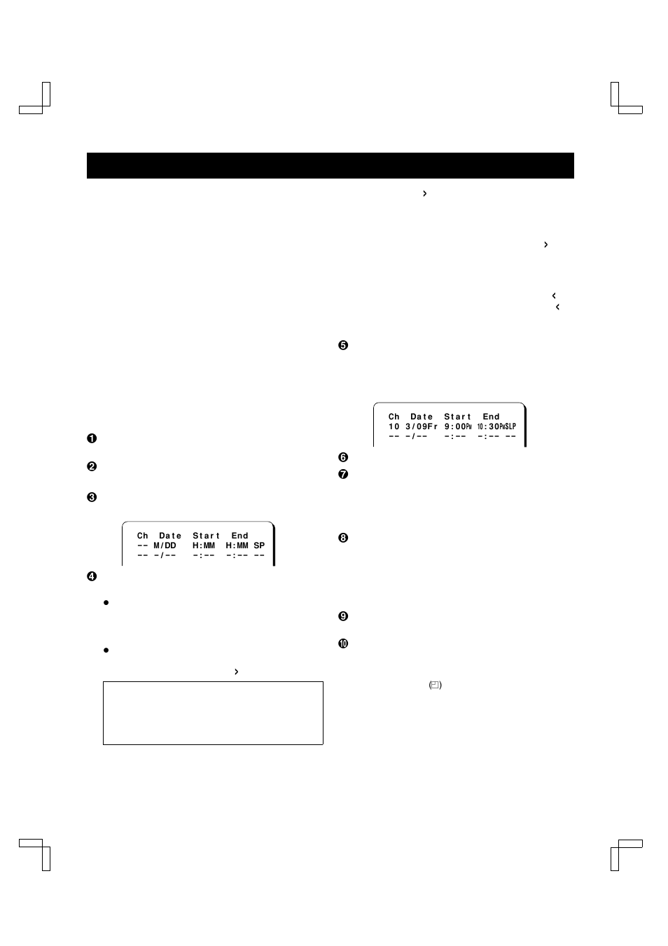 Program timer recording, Timer programming | Sanyo VHR-H690 User Manual | Page 36 / 44