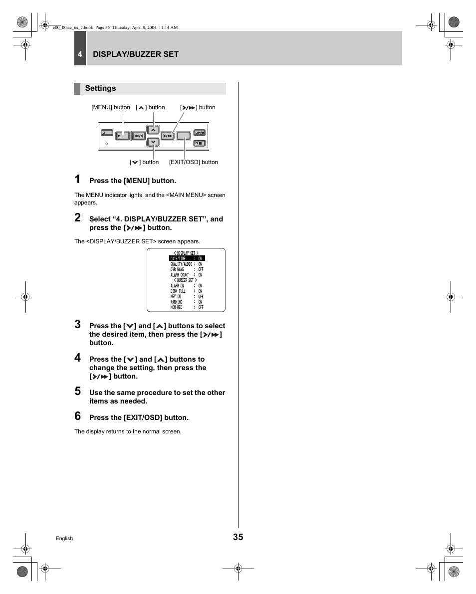 Sanyo DSR-M810 User Manual | Page 36 / 55