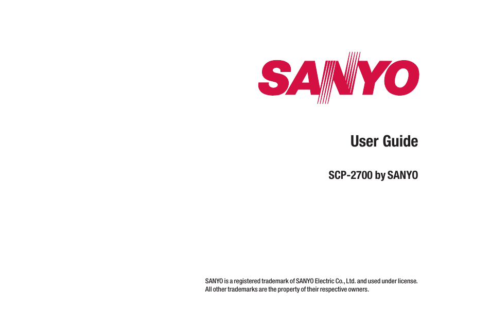 Sanyo SCP-2700 User Manual | 139 pages