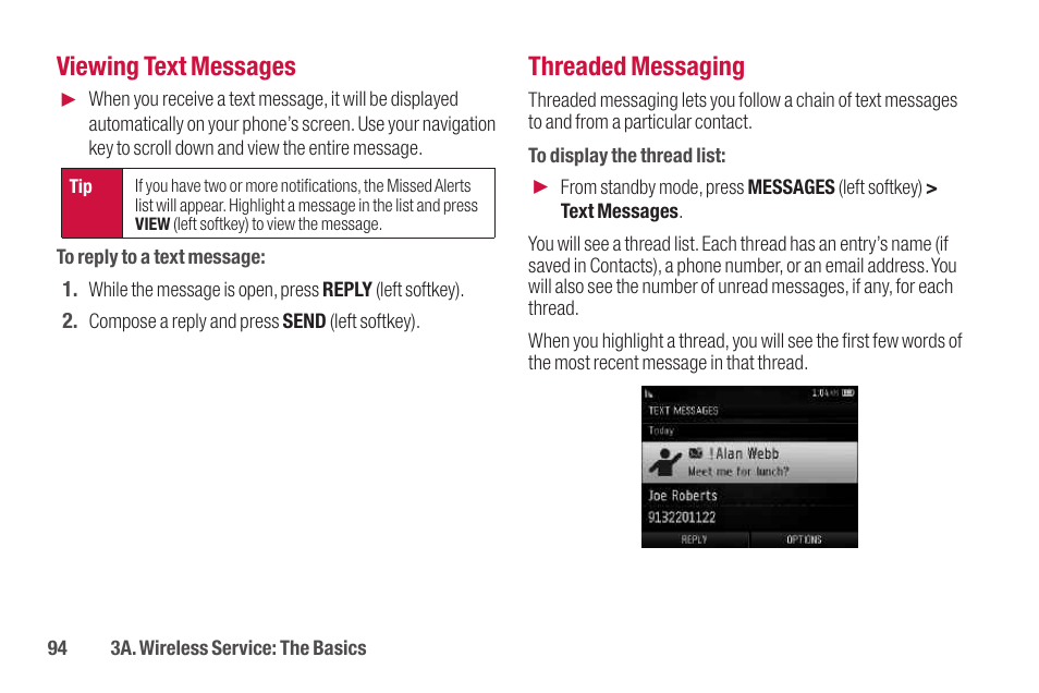 Viewing text messages, Threaded messaging | Sanyo SCP-2700 User Manual | Page 106 / 139