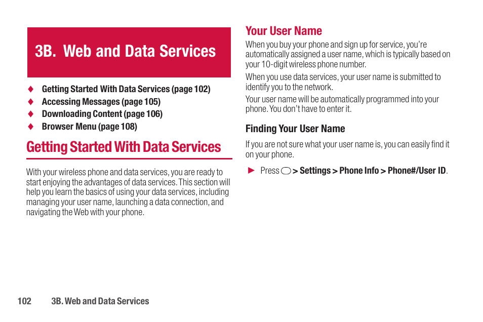 3b. web and data services, Getting started with data services | Sanyo SCP-2700 User Manual | Page 114 / 139