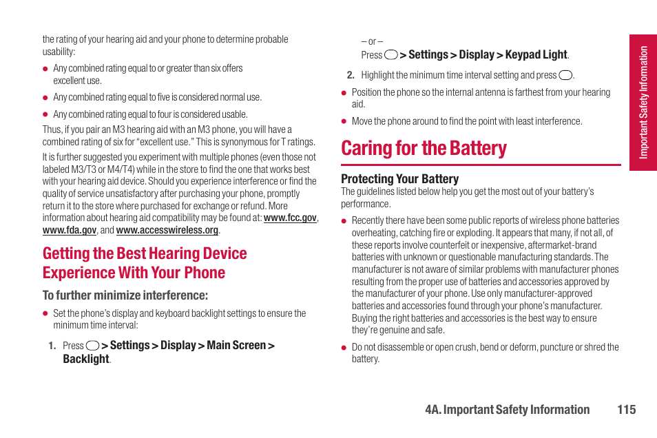 Caring for the battery | Sanyo SCP-2700 User Manual | Page 127 / 139